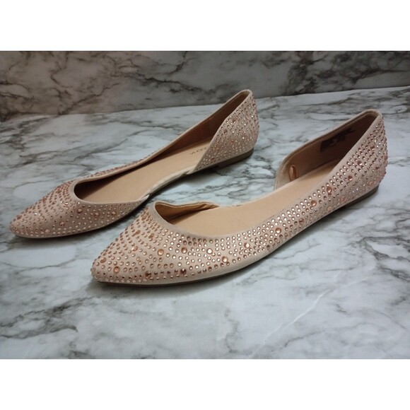 Big Buddha Shoes - Big Buddha Fabric & Rhinestone Flats Size 9.5